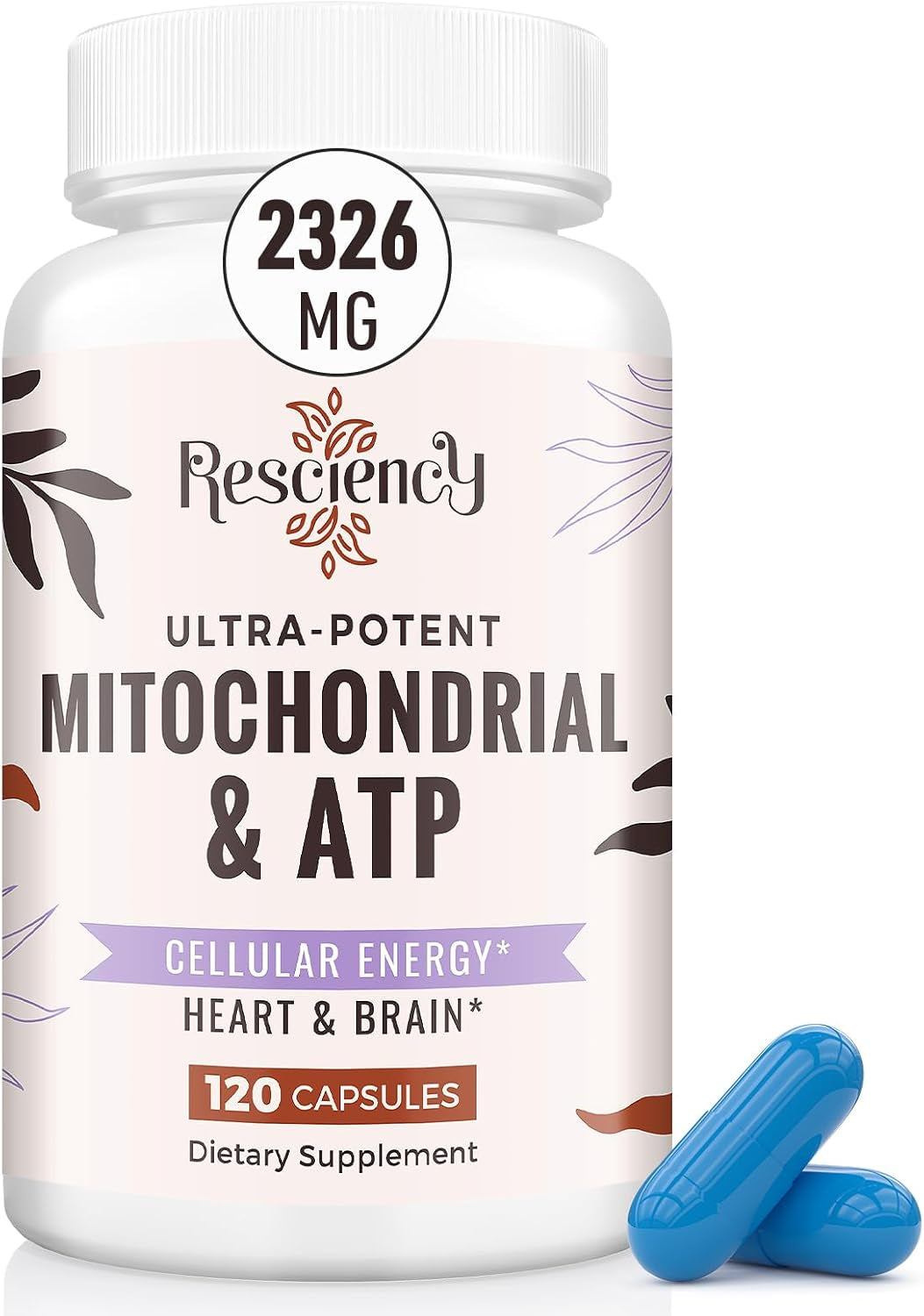 Unlock Your Energy Potential: 2326 MG Mitochondrial Supplements with ATP, CoQ10, PQQ & More - Boost Endurance, Strength, Recovery & Muscle - 120 Organic Capsules