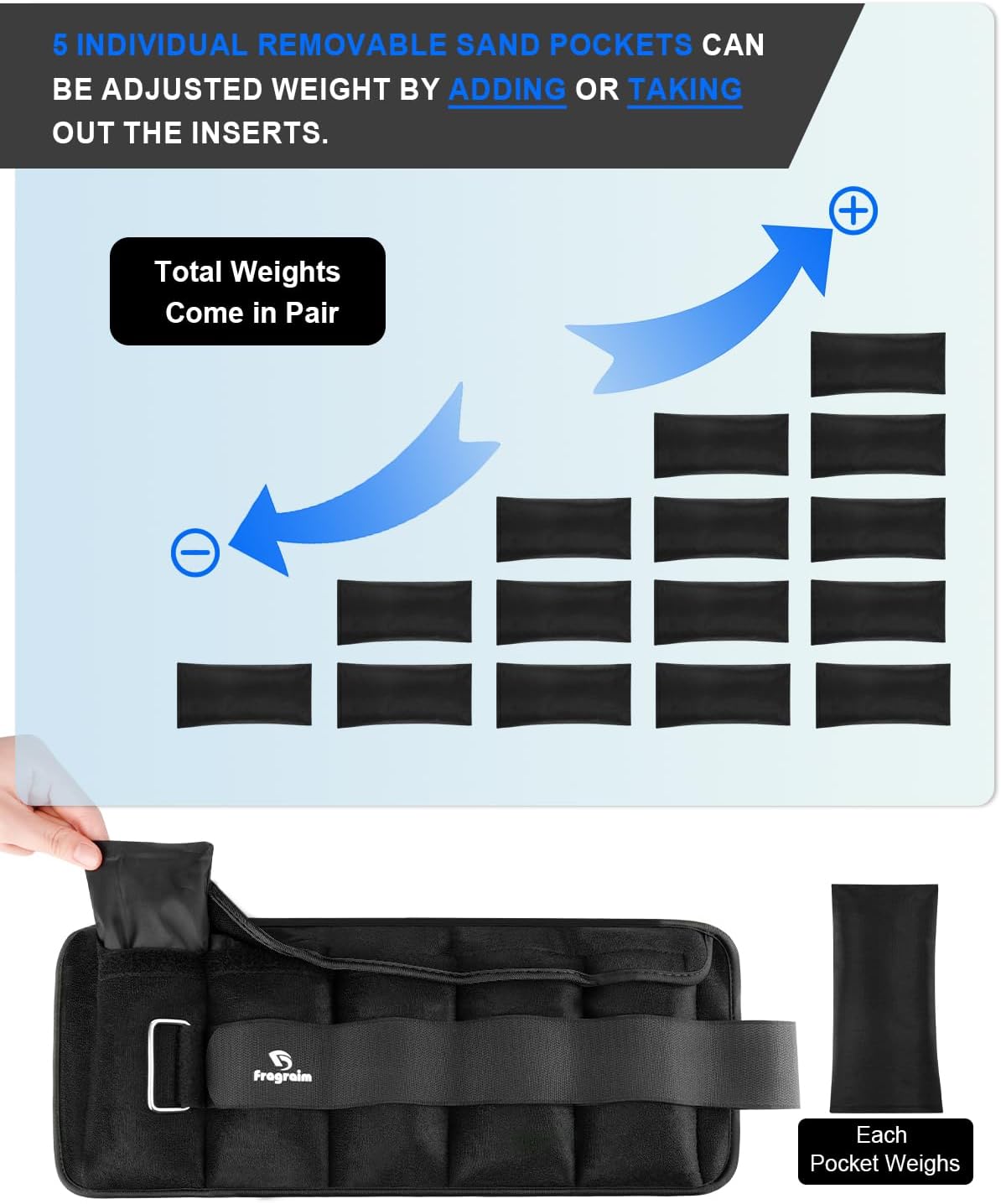 Versatile Adjustable Ankle Weights - Customize Your Workout with Removable Weights from 1 to 10 lbs for Enhanced Strength Training and Rehabilitation