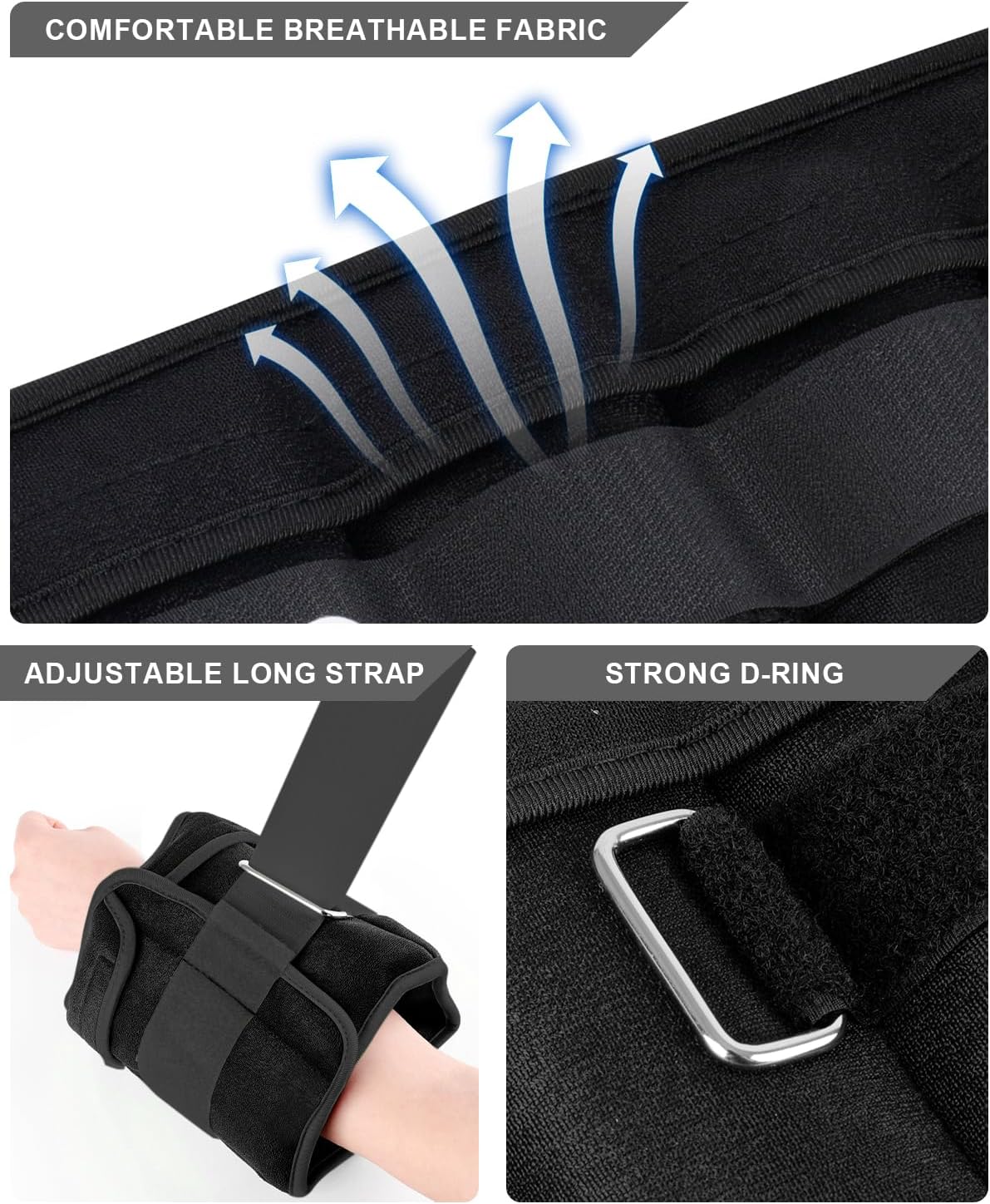 Versatile Adjustable Ankle Weights - Customize Your Workout with Removable Weights from 1 to 10 lbs for Enhanced Strength Training and Rehabilitation