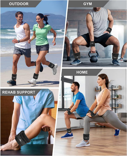 Versatile Adjustable Ankle Weights - Customize Your Workout with Removable Weights from 1 to 10 lbs for Enhanced Strength Training and Rehabilitation
