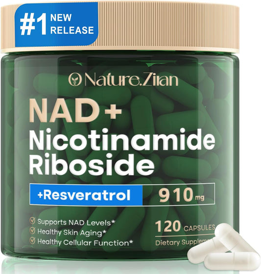 Revitalize Your Vitality with NAD+ Resveratrol 910Mg Supplement - 120 Capsules for Enhanced Energy and Radiant Skin